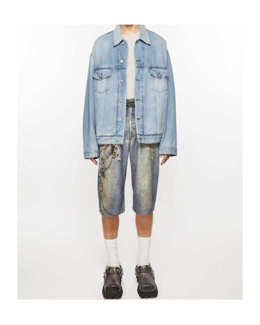 Acne Blue Button-Up Denim Jacket for men