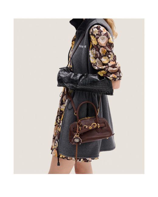 Miu Miu Brown Aventure Mini Nappa Leather Bag