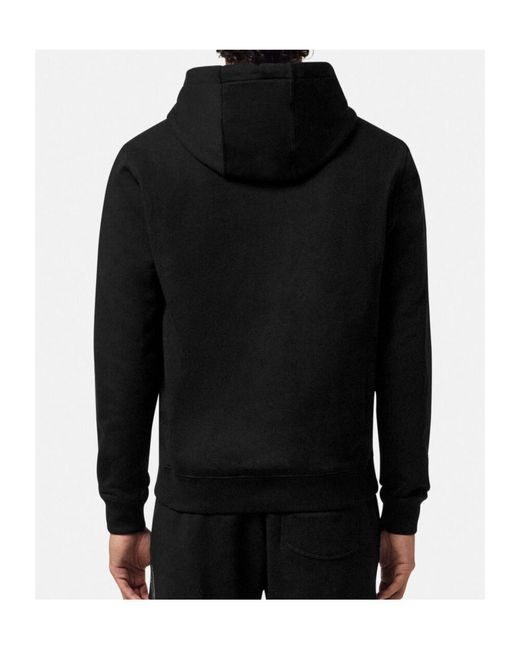 Versace Black Medusa On Chain Drawstring Hoodie for men