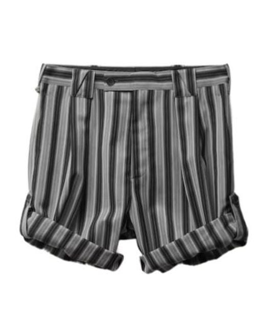 Versace Gray Pinstripe Formal Shorts for men