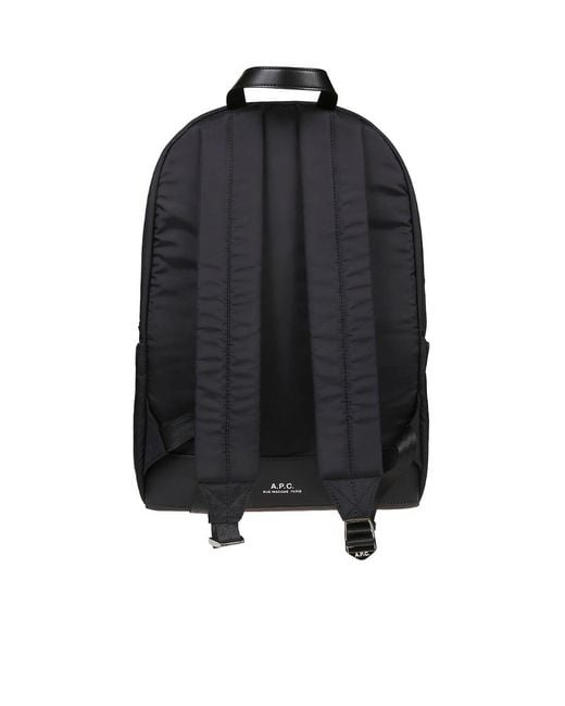 A.P.C. Black Logo Patch Zip-Up Backpack for men