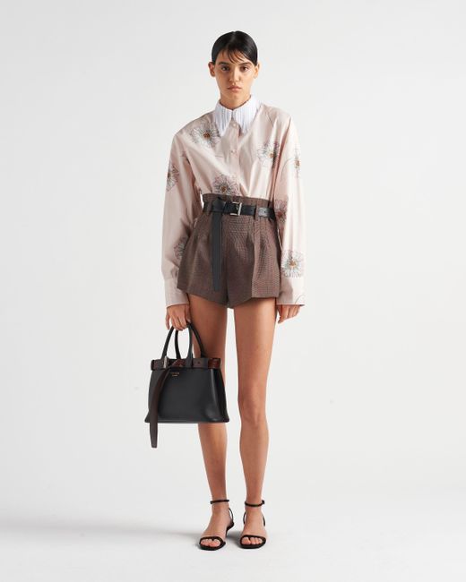 Prada Pink Printed Poplin Shirt