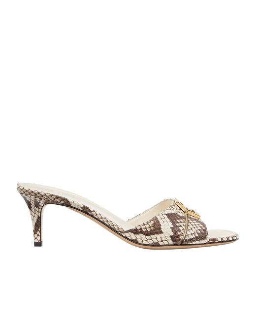 Fendi Metallic Ffold Printed Slip-On Sandals