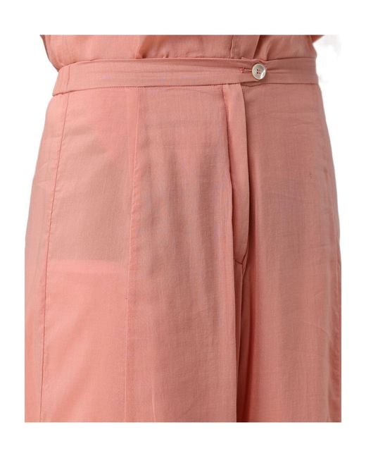 Forte_forte Pink Psheer Flared Casual Pants