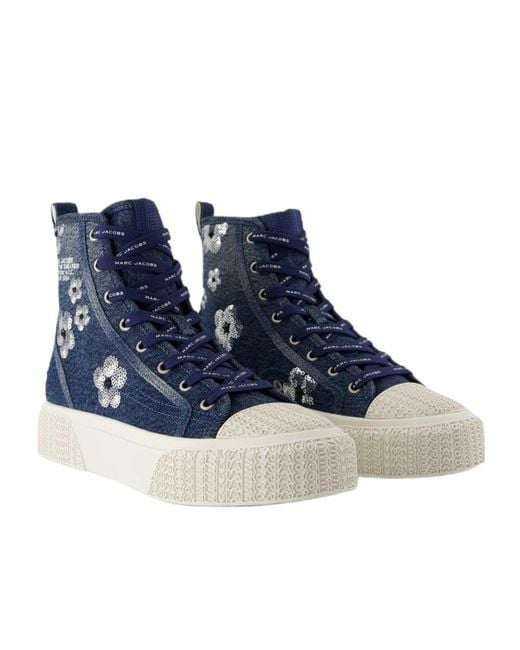 Marc Jacobs Blue Denim High-Top Sneakers