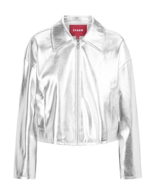 Staud White Long-Sleeved Casual Jacket