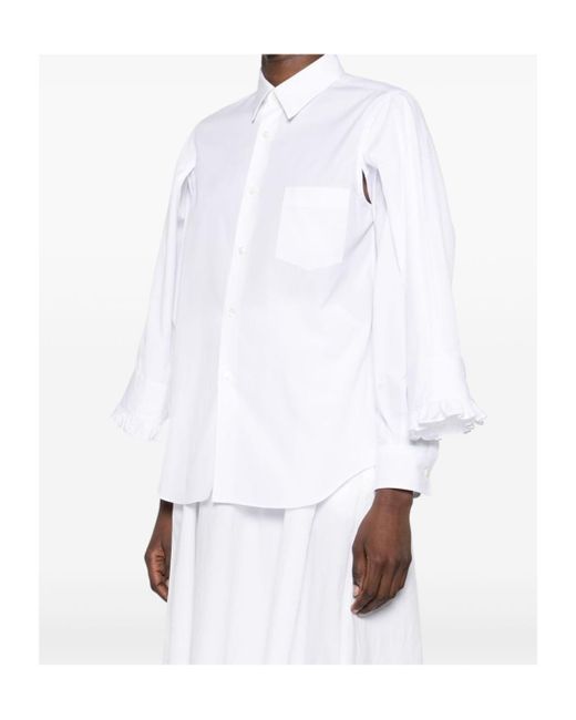 Comme des Garçons White Long Sleeve Shirt