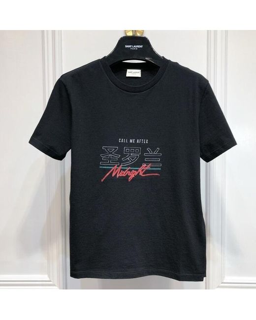 Saint Laurent Black Call Me After Midnight T-Shirt