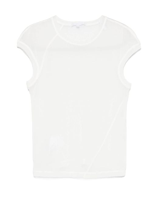 Helmut Lang White Twisted Sheer T-Shirt