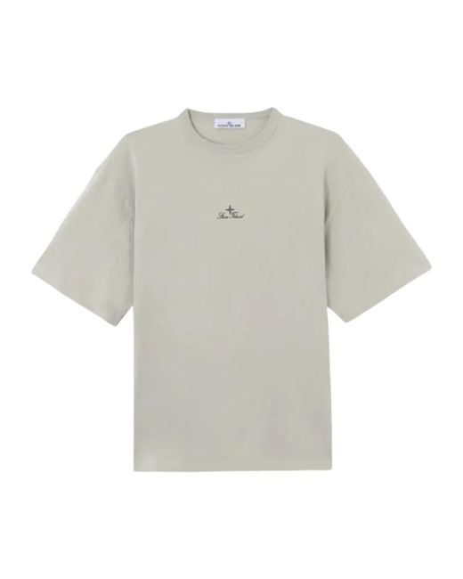 Stone Island White Short-Sleeved T-Shirt for men