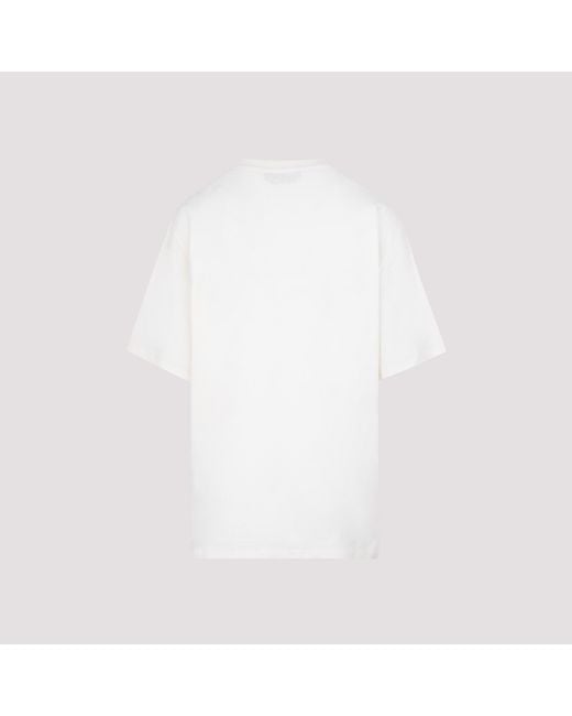 MSGM White Graphic-Print Cotton T-Shirt