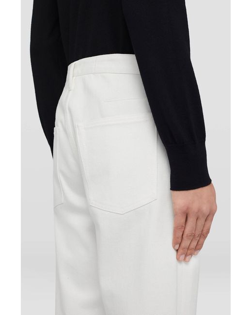 Jil Sander White Button Detailed Straight Leg Jeans for men