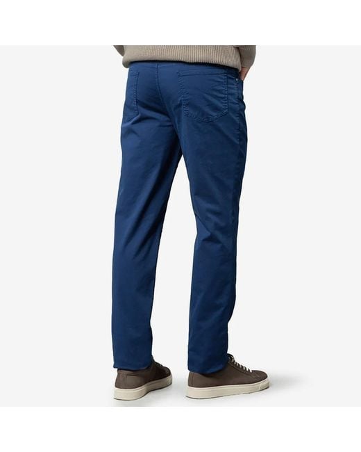 Brunello Cucinelli Blue Embroidered Trousers for men