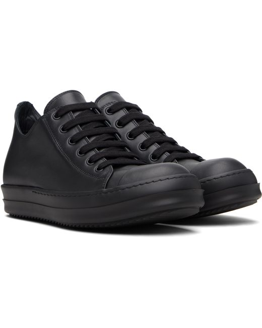 Rick Owens Black Low-Top Casual Sneakers for men