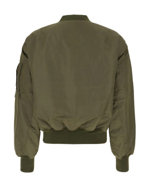 Entire studios Green Puffed Sleeve Bomber Jacket for men
