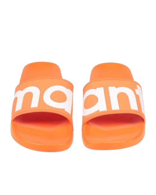 Isabel Marant Orange Two-Tone Rubber Slippers