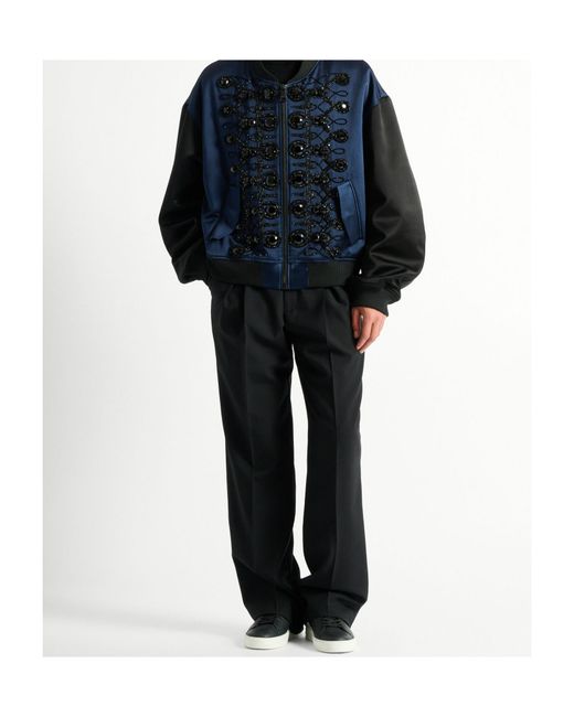 Balmain Black Wool Trousers With Elasticated Waist for men
