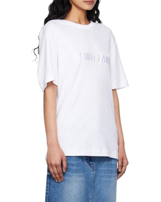 Helmut Lang White Item O-Neck Short-Sleeved T-Shirt for men