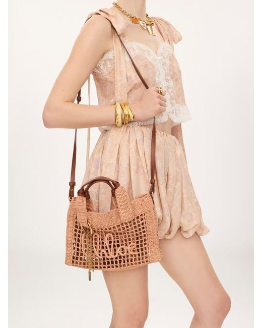 Chloé Pink Chloé Summer Banana East-West Small Tote Bag