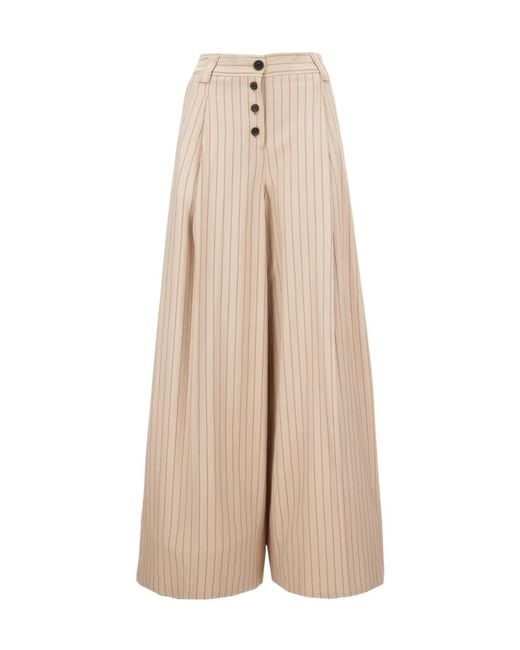Paul Smith Natural Embroidered Viscose Blend Pants