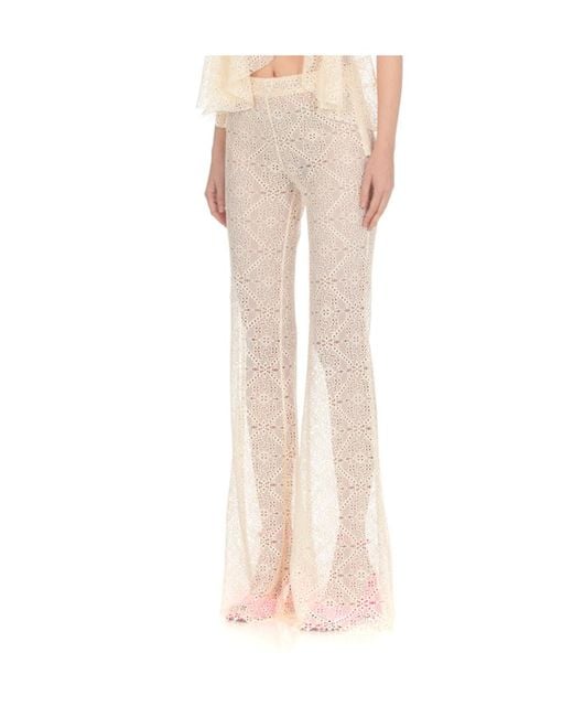 DSquared² White High Waist Flared Pants