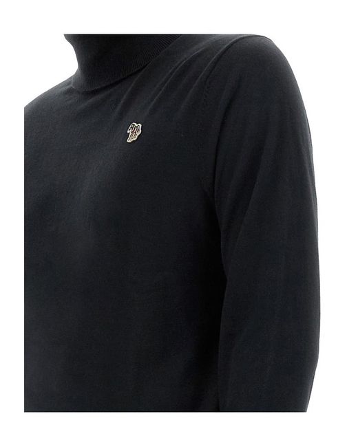 Paul Smith Blue Ps Paul Smith Zebra Roll Neck Jumper for men
