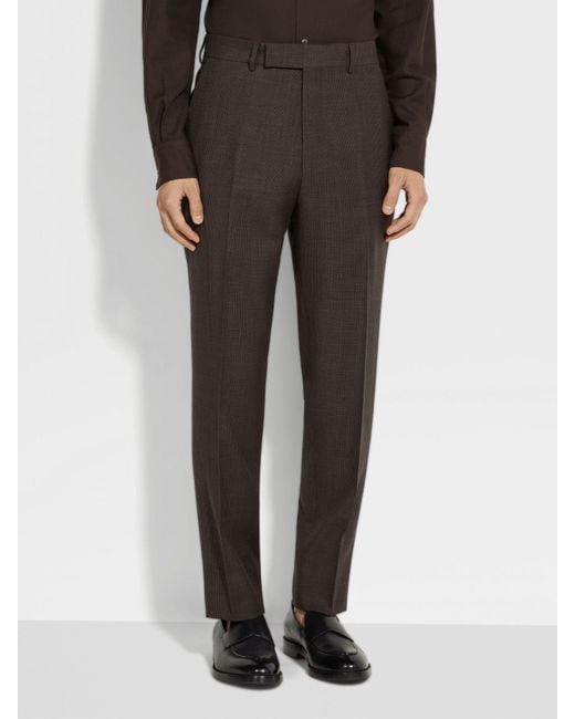 Zegna Gray Straight-Leg Tailored Trousers for men