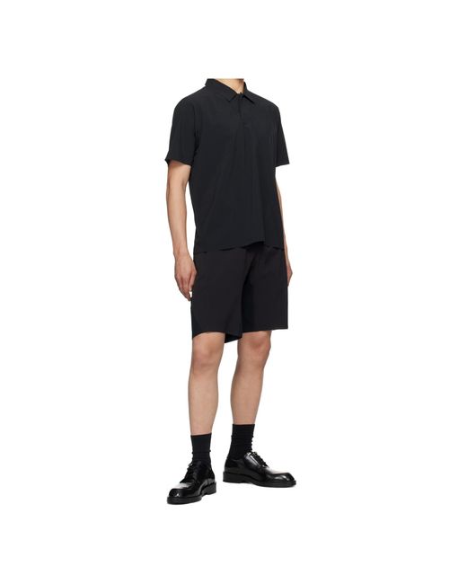 Veilance Black Elastic Waist Shorts for men