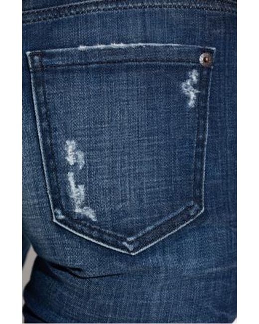 DSquared² Blue Mid-Waisted Distressed Jeans