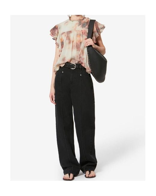 Isabel Marant Pink Isabel Marant Étoile Daliyane Ruffle-Sleeved Blouse