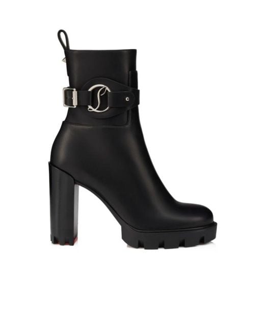 Christian Louboutin Black Dianouchette Lug Ankle Boots