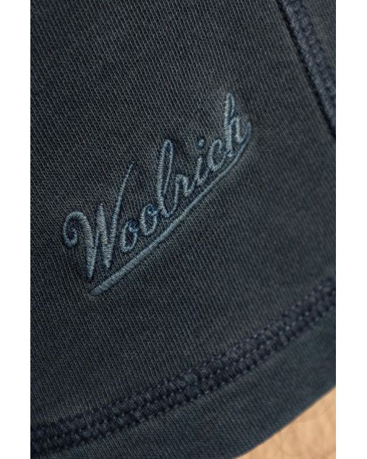 Woolrich Gray Logo-Embroidered Track Shorts for men