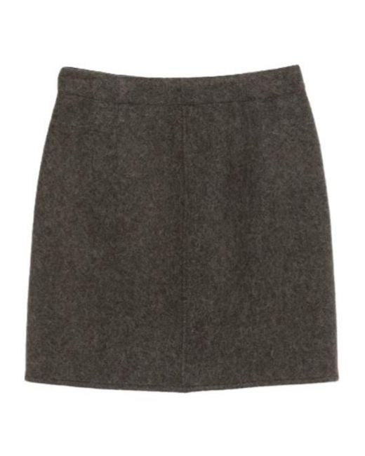 Lemaire Gray Wrap Fastened Short Skirt