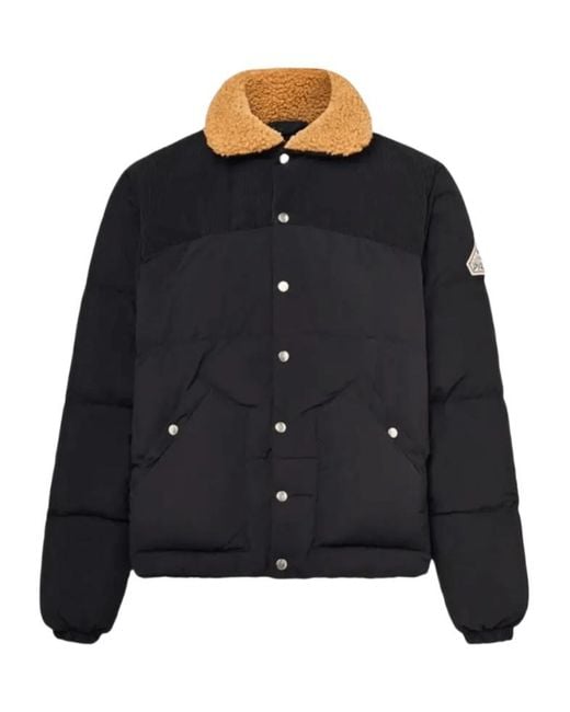 Pyrenex Black Lapel Long-Sleeved Down Jacket for men