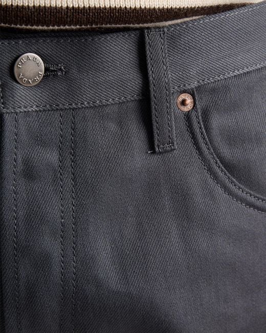 Prada Gray Regular Raw Denim Jeans for men