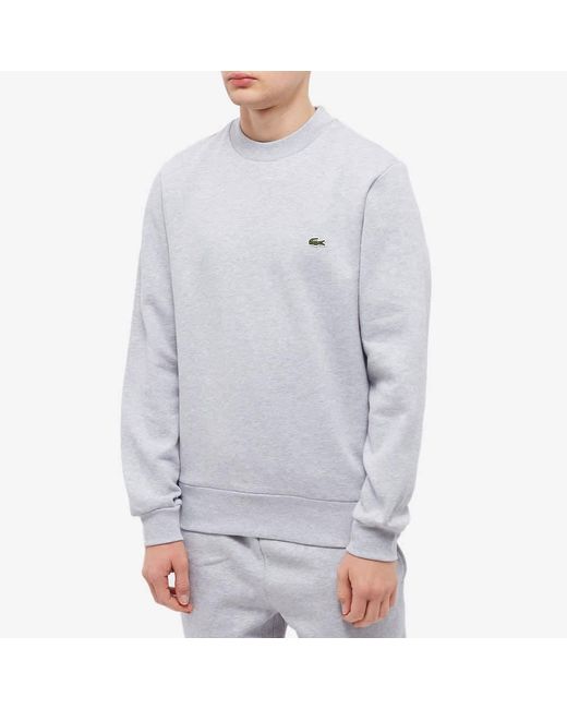 Lacoste Gray Fleece Crew Neck Sweatshirt for men