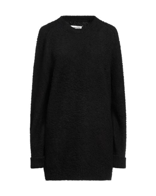 Maison Margiela Black Solid Color Lightweight Knit Sweater