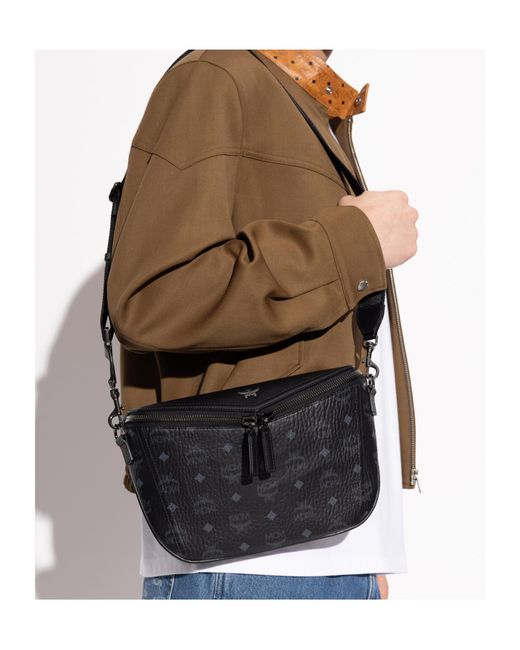 MCM Black Small Diamant 3D Crossbody Bag for men