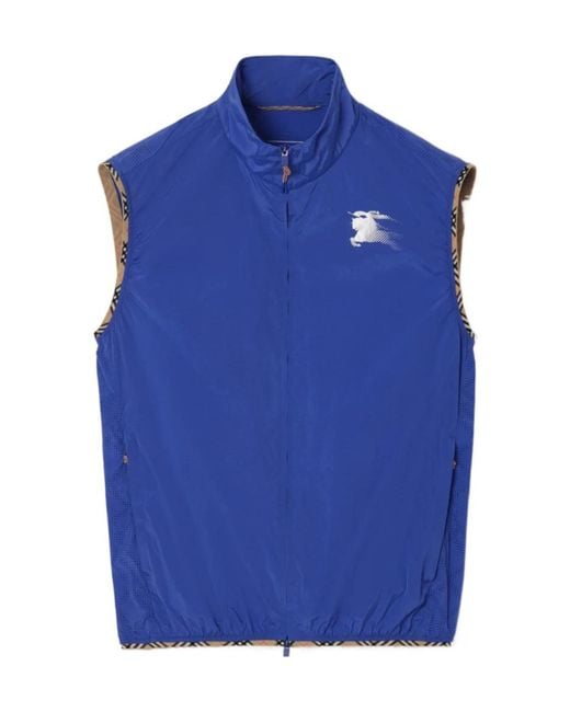 Burberry Blue Nylon Gilet for men