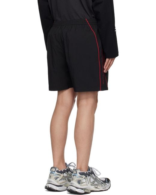 Balenciaga Black Logo Embroidered Tracksuit Shorts for men