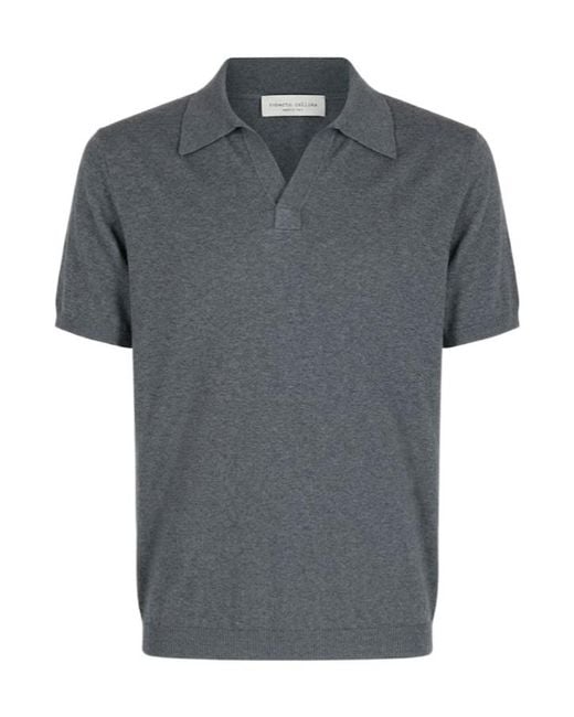 Roberto Collina Gray Short-Sleeve Polo Shirt for men
