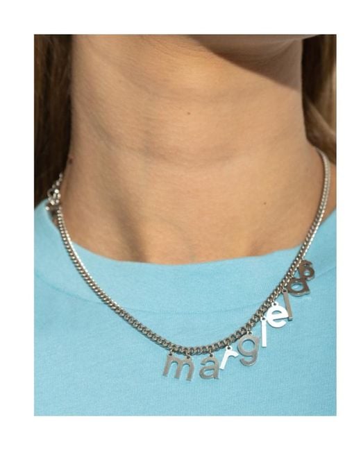MM6 by Maison Margiela Metallic Logo Lettering Necklace