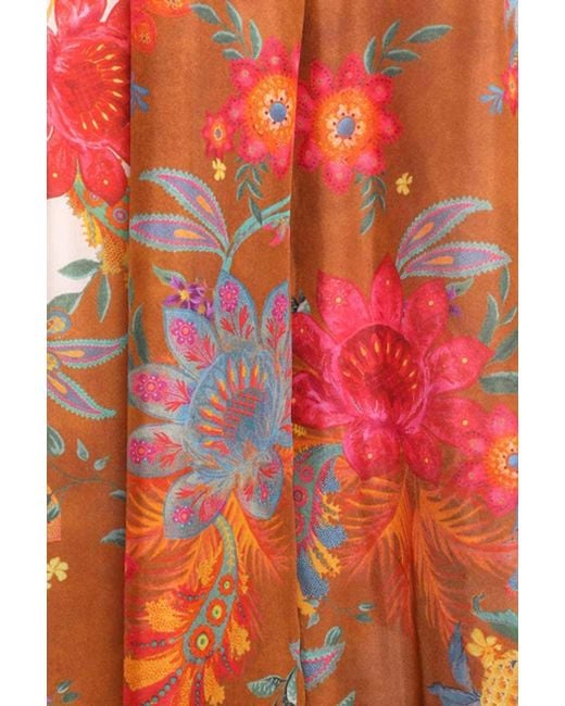 Zimmermann Red Floral Print Wide-Leg Trousers