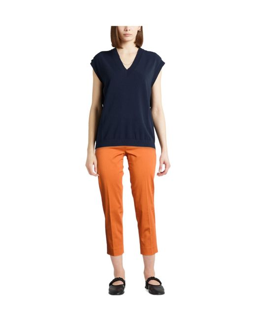 Max Mara Orange Plain Colour Casual Trousers