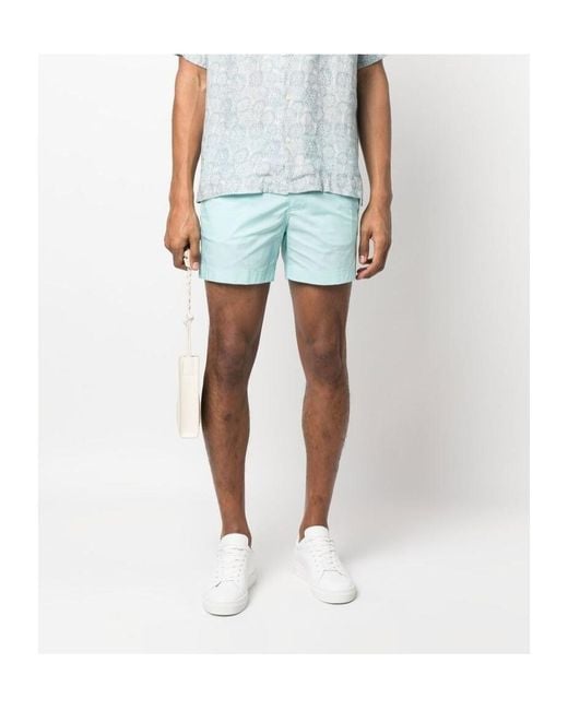 Tom Ford Blue Mid-Rise Side Buckled Swim Shorts for men