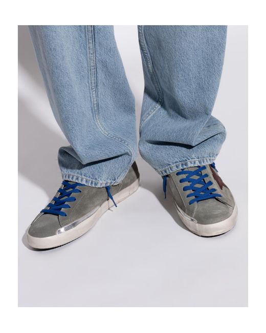 Golden Goose Deluxe Brand Blue Super Star Lace-Up Sneakers for men