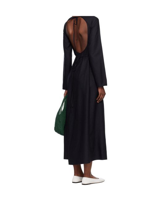 Baserange Blue Long-Sleeved Apron-Style Dress