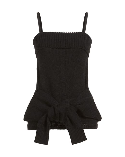 Dolce & Gabbana Black Sleeveless Solid-Colored Knit Top