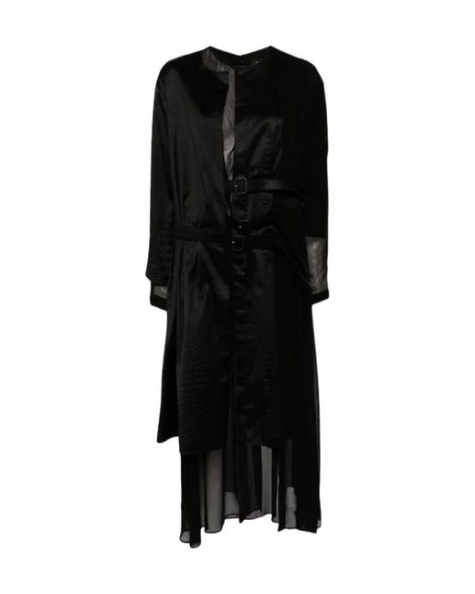 Junya Watanabe Black Wrap-Style Waist-Cinching Dress