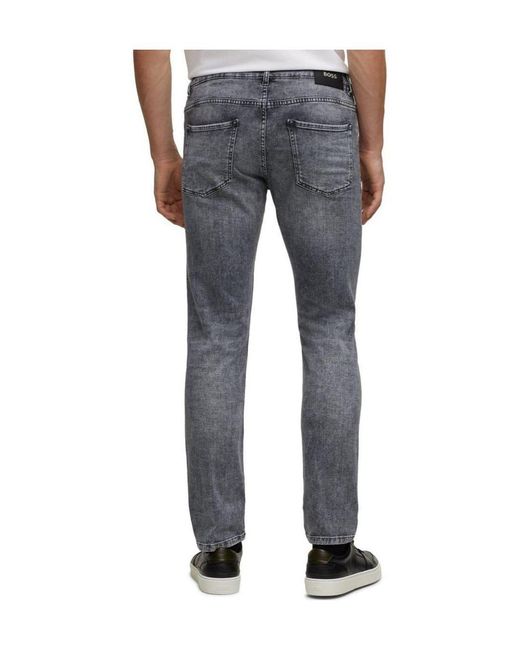 Boss Blue Washed Slimfit Jeans for men